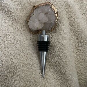 Geode Wine Bottle Stopper with Gold Trim